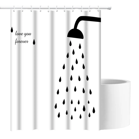 Шторка для ванны из полиэстера водонепроницаемая Bathlux 180x180 см с кольцами, занавеска для ванной комнаты Каменец-Подольский