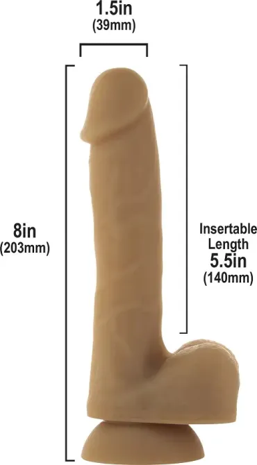 Гнучкий фалоімітатор на присосці ADDICTION — ANDREW 8″ Silicone Dong — Caramel, віброкуля в подаруно Львов - изображение 2