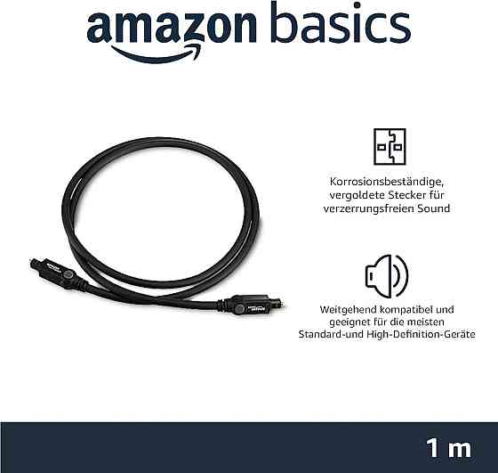 Оптический цифровой аудиокабель Toslink 1 м для телевизора черный Киев