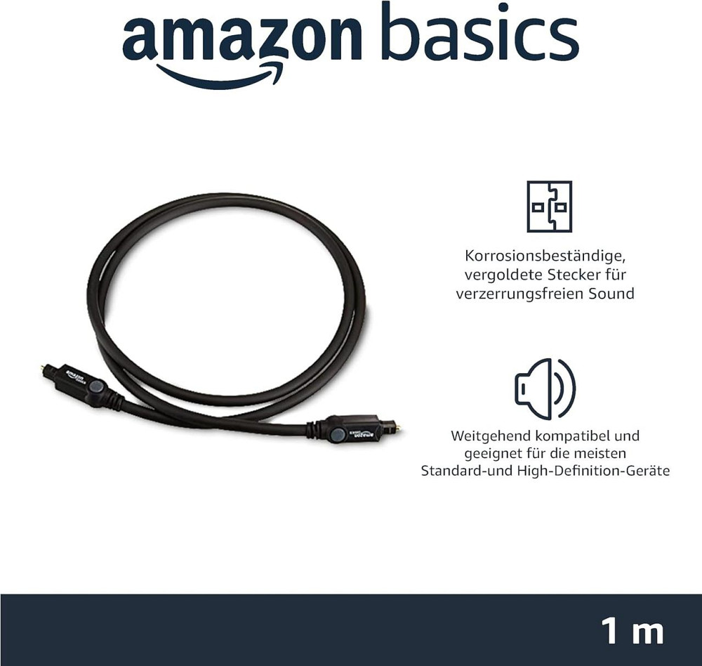 Оптичний цифровий аудіокабель Toslink 1 м для телевізора чорний Київ - фото 6