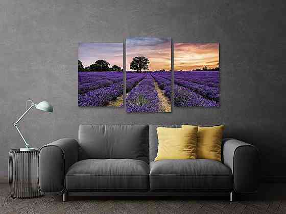 Модульна картина у вітальню/ спальню  Поле Лаванда    Art-556_3 Київ