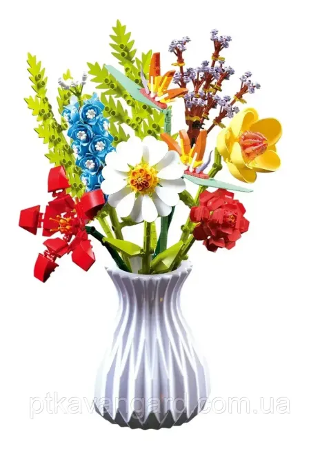 Конструктор блоковий ваза з квітами 742 деталей 109-6 Хмельницький - фото 1