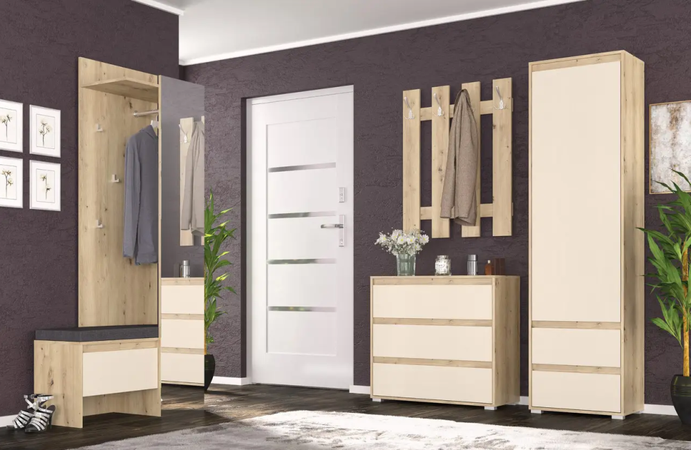 Передпокій модульний Торіно - комплект 1 - Дуб Артізан + Шампань Львів - фото 1