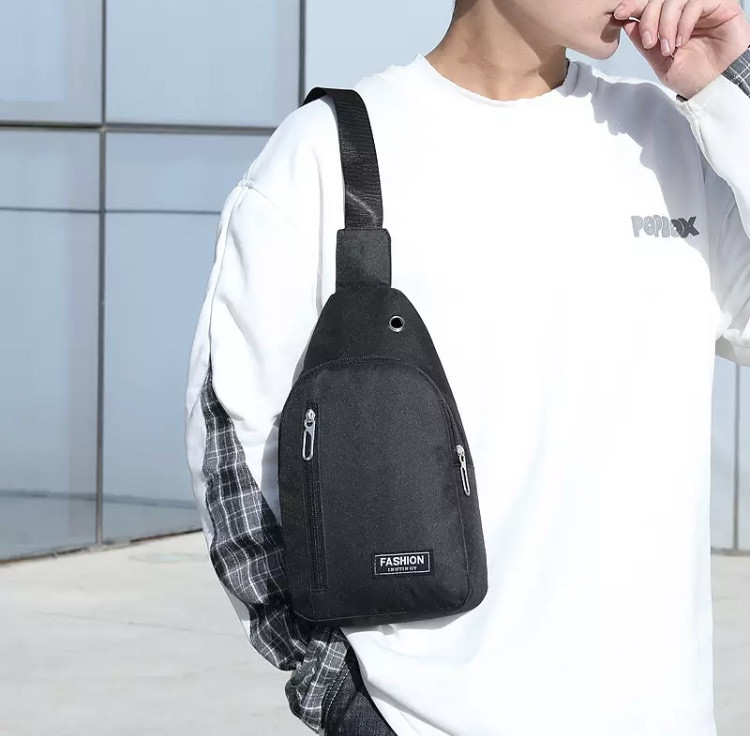 Сумка тактическая через плечо черная - размер сумки 33*17*6см, 2 кармана Мужская сумка, женская сумка, Унисекс Киев - изображение 3