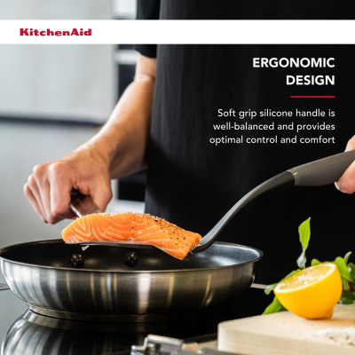 Лопатка кухонна KitchenAid Coreline з прорізами, 34,3 см, сірий (KAS002OHCGG) Вінниця - фото 8