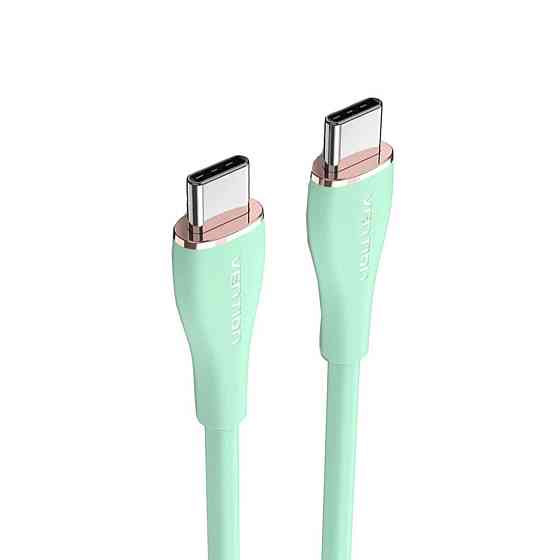 Кабель Vention USB 2.0 C Male to C Male 5A Cable 1M Light Green Silicone Type (TAWGF) Київ