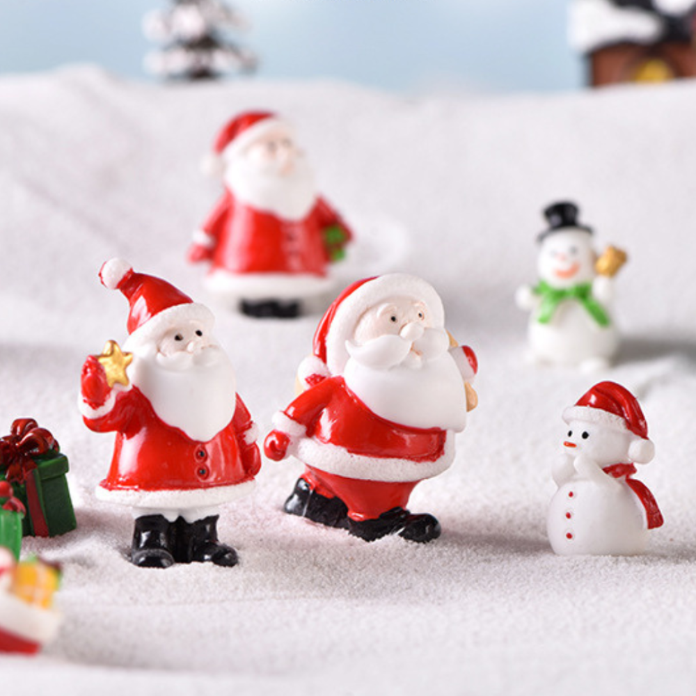Миниатюрная рождественская фигурка Санта 4.6 х 3.7 см со звездой для новогоднего декора и творчества Одесса - изображение 4