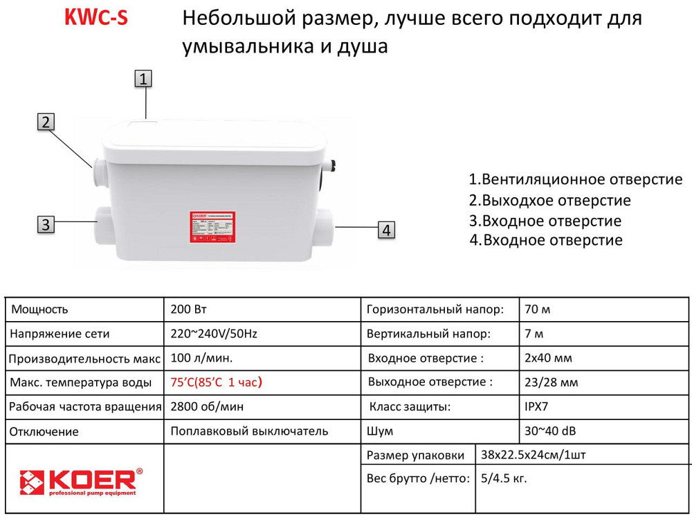 Канализационная установка Koer KWC-S (KP2928) Киев - изображение 5