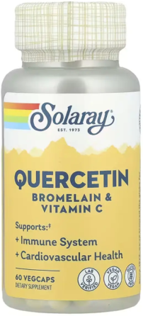 Кверцетин бромелайн и витамин С Solaray Quercetin Bromelain & Vitamin C  60 вег капс Киев