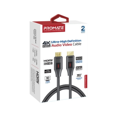 Кабель мультимедійний HDMI to HDMI v.2.0 prolink4k60-500 Promate (prolink4k60-500) Вінниця - фото 2