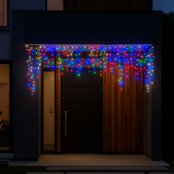 Новорічна гірлянда вулична Бахрома 6 м 105 LED білий провід Мультиколор 6MWMLNEW Коломыя