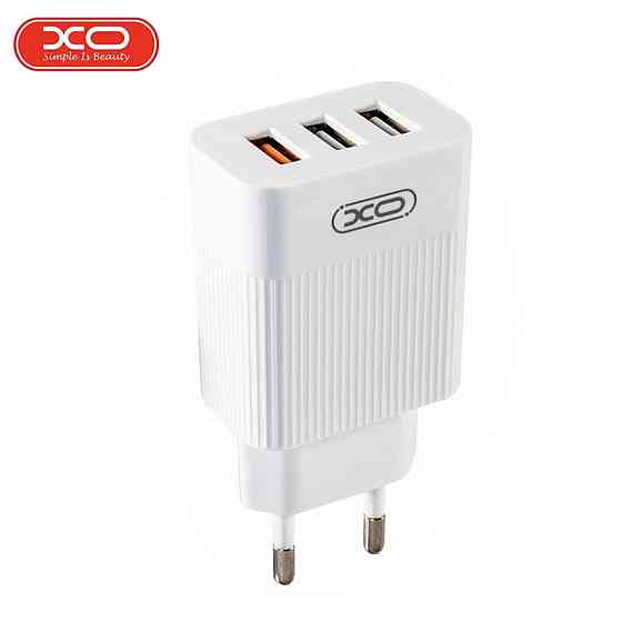 Сетевое зарядное устройство XO L72 QC3.0 3USB/3A с кабелем USB - Type-C Белый Каменец-Подольский