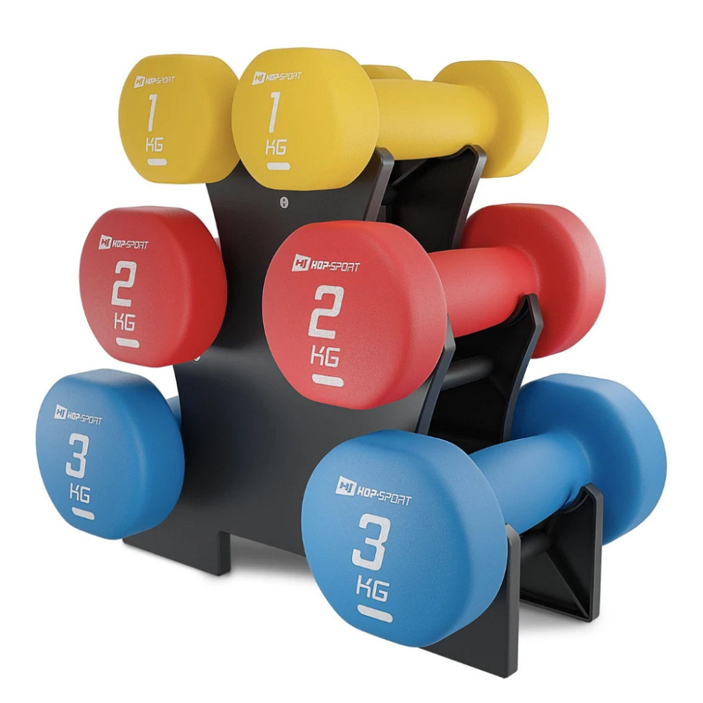 Набор гантелей для фитнеса и тренировок со стойкой Hop-Sport 12кг детские гантели гантели для дома Киев - изображение 3
