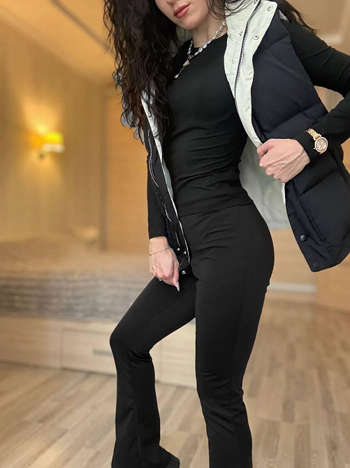 Жіночі стильні лосини дайвінг на флісі Чорний, 50/52 Одеса - фото 6