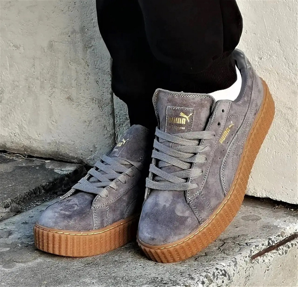 Мужские Термо Кроссовки Puma Слипоны Серые Мокасины Пума Замшевые Еврозима (размеры: 41,42,43,44) Днепр - изображение 4