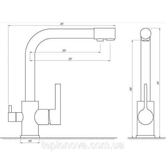 Смеситель для кухни под осмос Globus Lux LAZER GLLR-0444-11-GRAPHITE Черновцы
