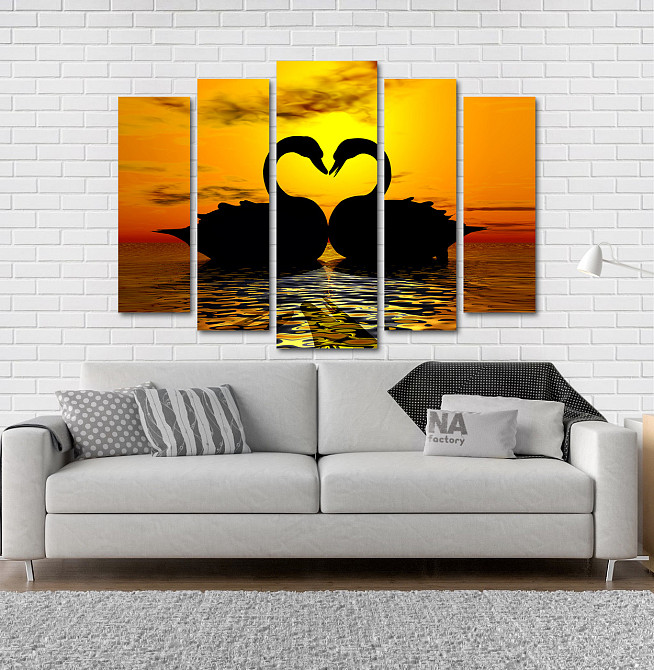 Модульна картина Захід Лебеді Art-104_5 Київ - фото 2