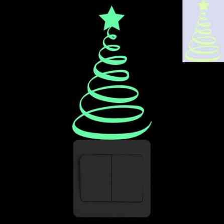 Новорічна наклейка Ялинка 15 на 10 см салатовий Київ