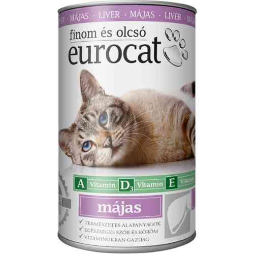 Корм вологий EuroCat Liver для котів шматочки в желе з печінкою 415 г Київ