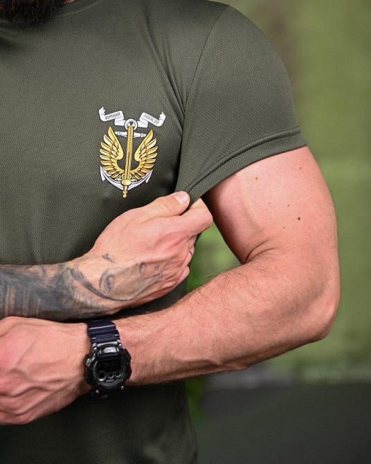 Тактическая потоотводящая футболка вірній oliva ПП7718 Одеса - фото 5