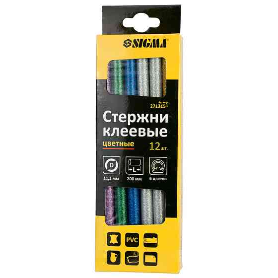 Sigma Набор стержней клеевых Ø11.2×200мм 12шт 0.24кг (цветные) SIGMA (2713151) Киев