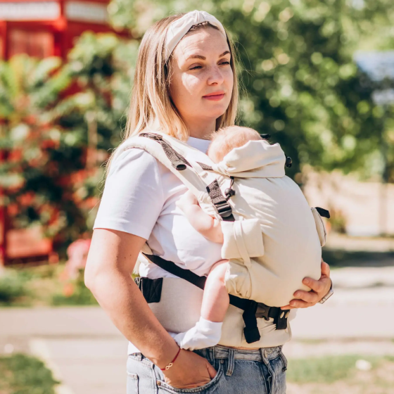 Эрго рюкзак из льна с рождения до 18 месяцев Adapt Coolbabka Бежевый Кривой Рог