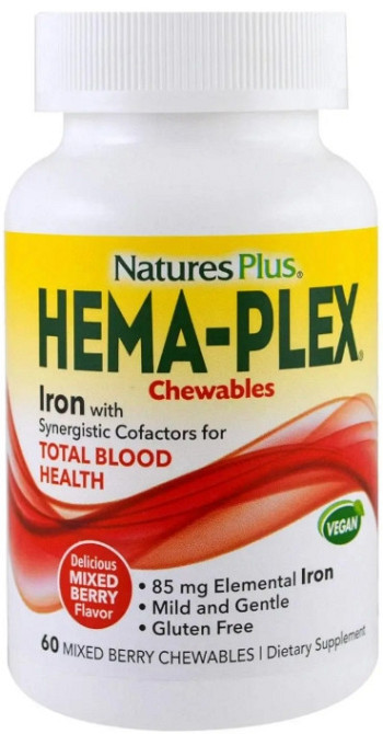 Вітамінно-мінеральний комплекс Nature's Plus Hema-Plex 60 жев таб ягоды Київ - фото 1