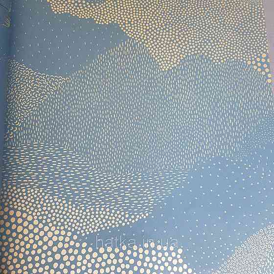 Шпалери вінілові на флізелін Caselio The Place to bed 0.53х10 м абстракція хвилі золотисті хмари на синьому 3д Київ