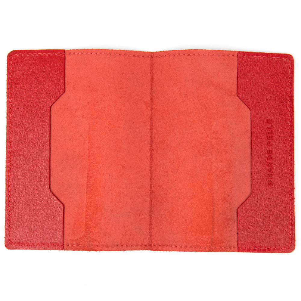 Яскрава обкладинка на паспорт з натуральної шкіри Червоний (GRANDE PELLE) Київ - фото 9