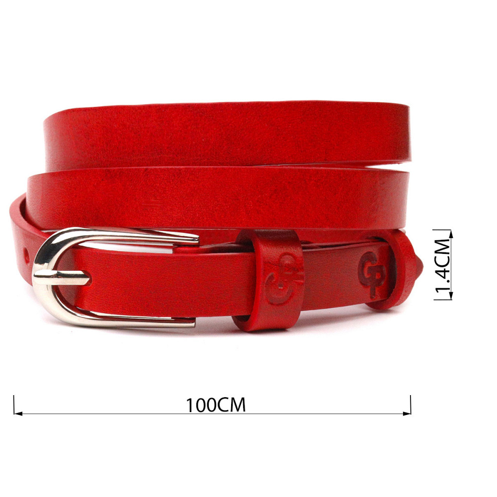 Яркий женский ремень из натуральной кожи Красный (GRANDE PELLE) Киев - изображение 7