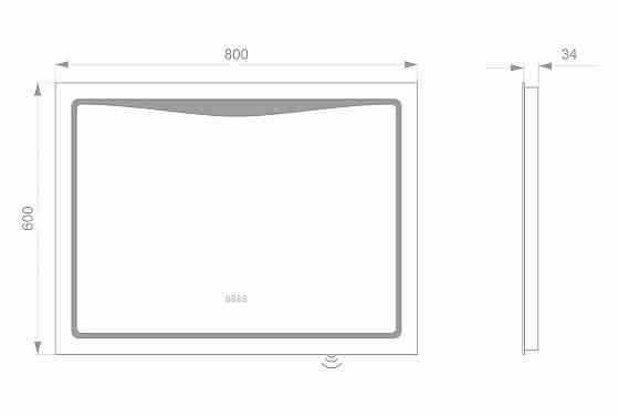 Светодиодное LED зеркало LINE 800х600 Киев