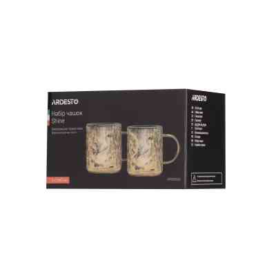 Набор чашек Ardesto Shine 260 мл 2 шт золотистий (AR2626GS) Винница