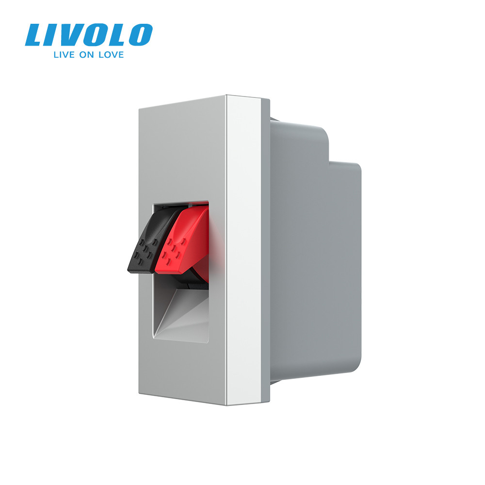 LIVOLO Hi-Fi аудіо розетка LIVOLO (Banana), сіра, для колонок і підсилювачів, модуль 0.5 поста Коломия - фото 5
