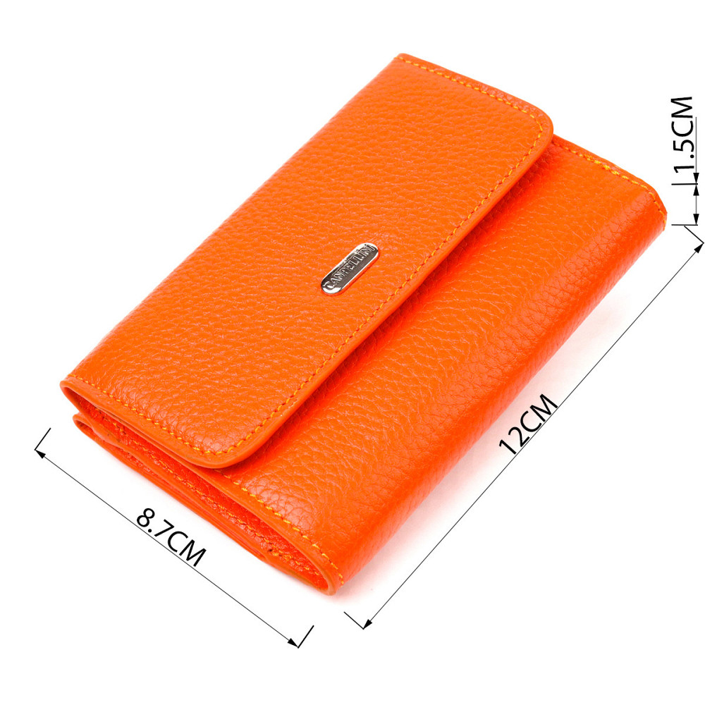 Молодежный кошелек из натуральной кожи флотар CANPELLINI 21594 Оранжевый Киев - изображение 3