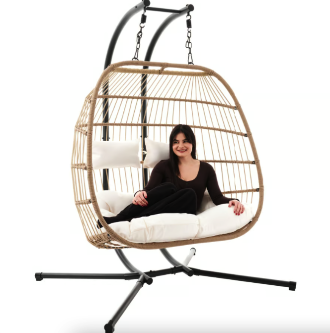 Підвісне крісло-кокон Di Volio Rona двомісне бежевий Киев - изображение 10