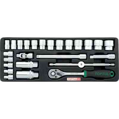Набір інструментів Toptul з тріскачкою, в ложементі 3/8" 25шт. (GCAT2501) Вінниця