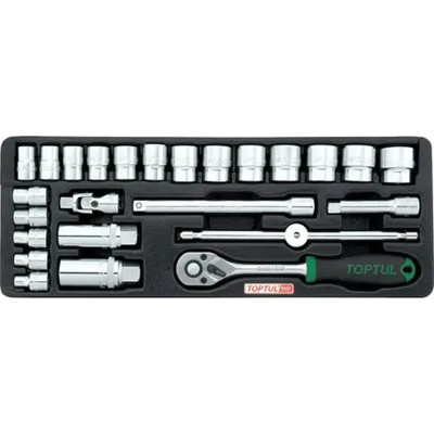 Набір інструментів Toptul з тріскачкою, в ложементі 3/8" 25шт. (GCAT2501) Вінниця - фото 1