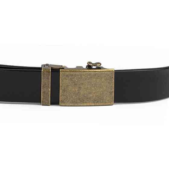 Ремінь чоловічий з пряжкою латунь Vintage 20263 Чорний Київ