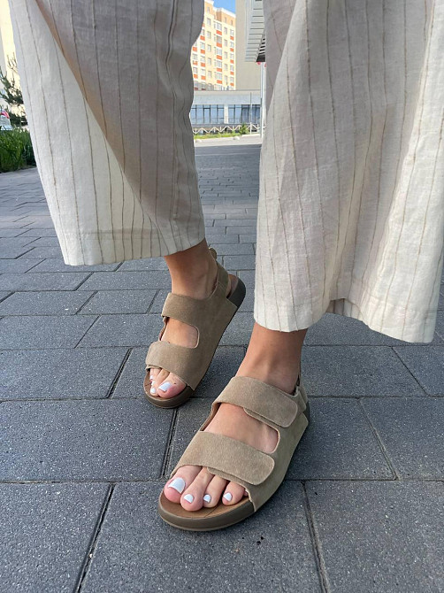 ALLSY Босоніжки жіночі бежеві з натуральної замші ALLSY R3268-15 літні відкриті/Бісоніжки на ли Коломия - фото 1