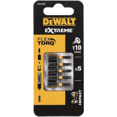 Набор бит DeWALT IMPACT TORSION, ударные, Torx, Т10, L= 25 мм, 5 шт (DT7379T) Винница - изображение 1