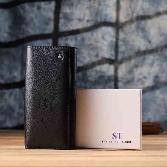 Солидный женский кошелек из натуральной кожи ST Leather 23088 Черный Киев