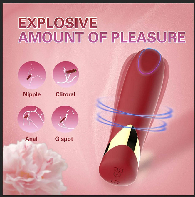 Міні-вібратор - Lipstick Bullet Red Sex Aura Київ - фото 7