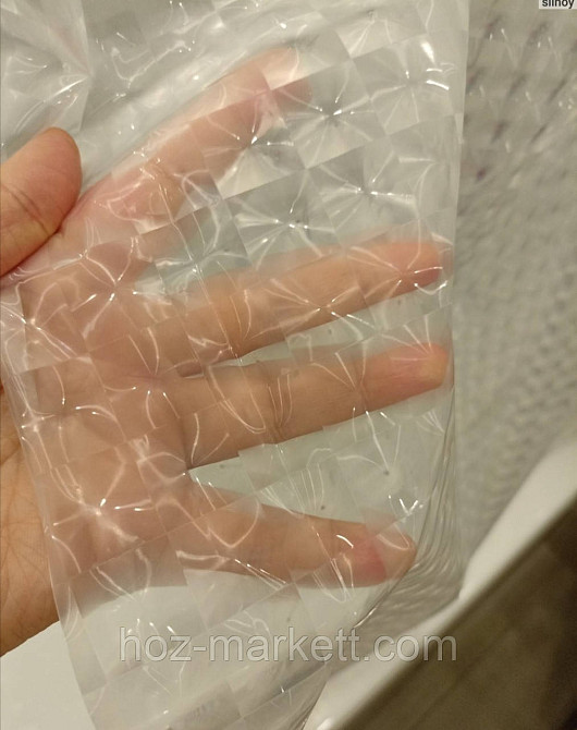 Штора у ванну з ефектом 3D шторка для ванної біло-прозора Харків - фото 7