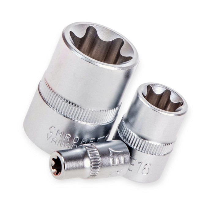 Набір головок TORX 1/4", 3/8", 1/2" 14шт, Е4-Е24 CrV (пластиковий кейс) ALLOID Мукачево - фото 2