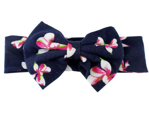 Детская повязка в цветочек - бант 13см, окружность 50-62см Киев - изображение 1