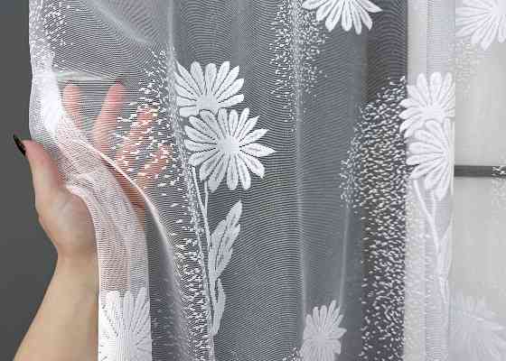 Тюль жакард VR-Textil № 1899т Арка на кухню колір білий 500х150 см (53-0108) Київ