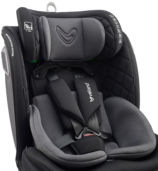 Автокрісло VELANO Vento 360° i-Size 40–150 см, ISOFIX + опорна нога, grey Київ - фото 5