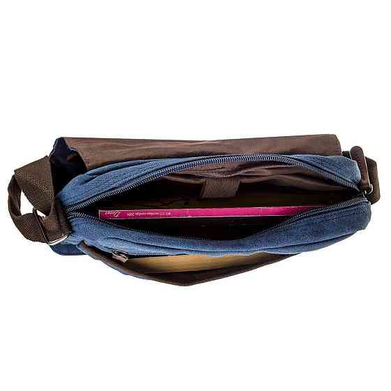 Текстильна сумка для ноутбука 13 дюймів через плече Синя (Vintage) Київ