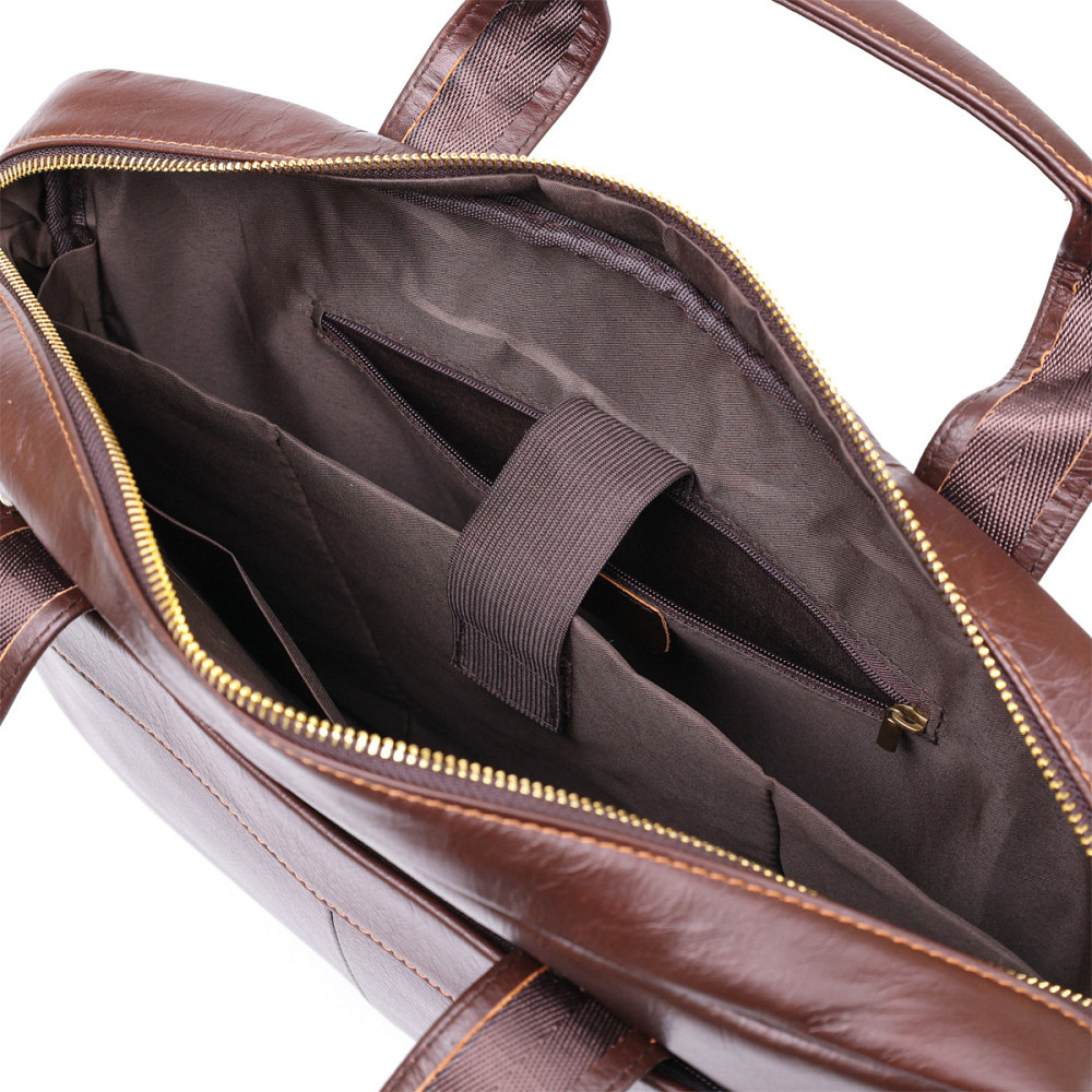 Стильная кожаная сумка для ноутбука Коричневый (Vintage) Киев - изображение 10