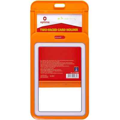 Бейдж Optima премиальный вертикальный 66х97 мм двусторонний, оранжевый, оранжевый (O45684) Винница